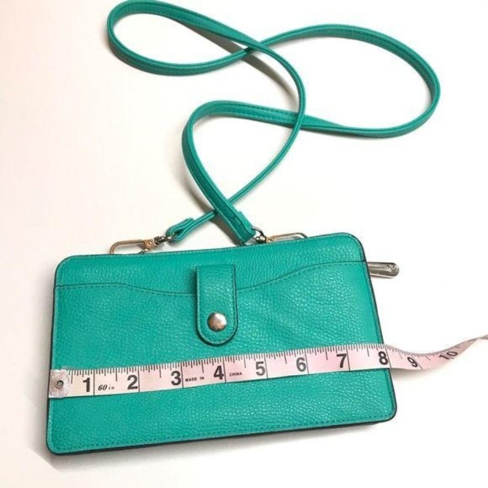 Women´s crossbody clutch wallet purse handbag unbranded green small vegan - Picture 8 of 8